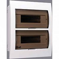 Распределительный шкаф ЩРВ-П 24 мод., IP41, встраиваемый, пластик, белая дверь, с клеммами |  код. 31006DEK |  DEKraft